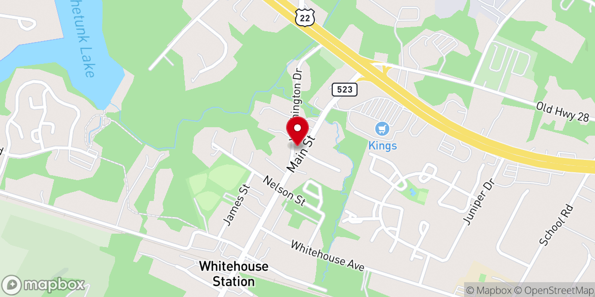Map showing location of Rockaway Reformed Church