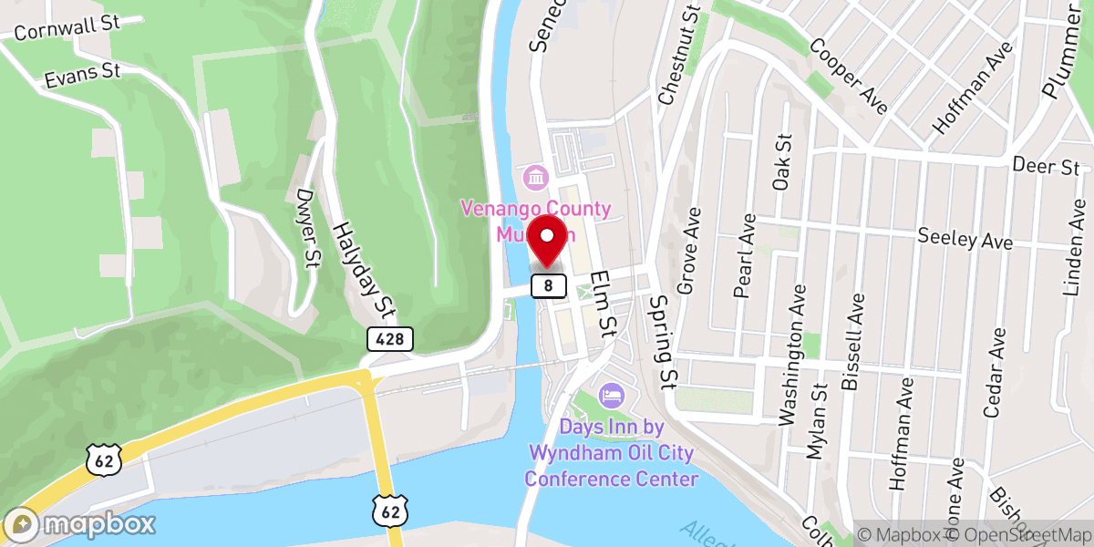 Map showing location of Trinity United Methodist Church