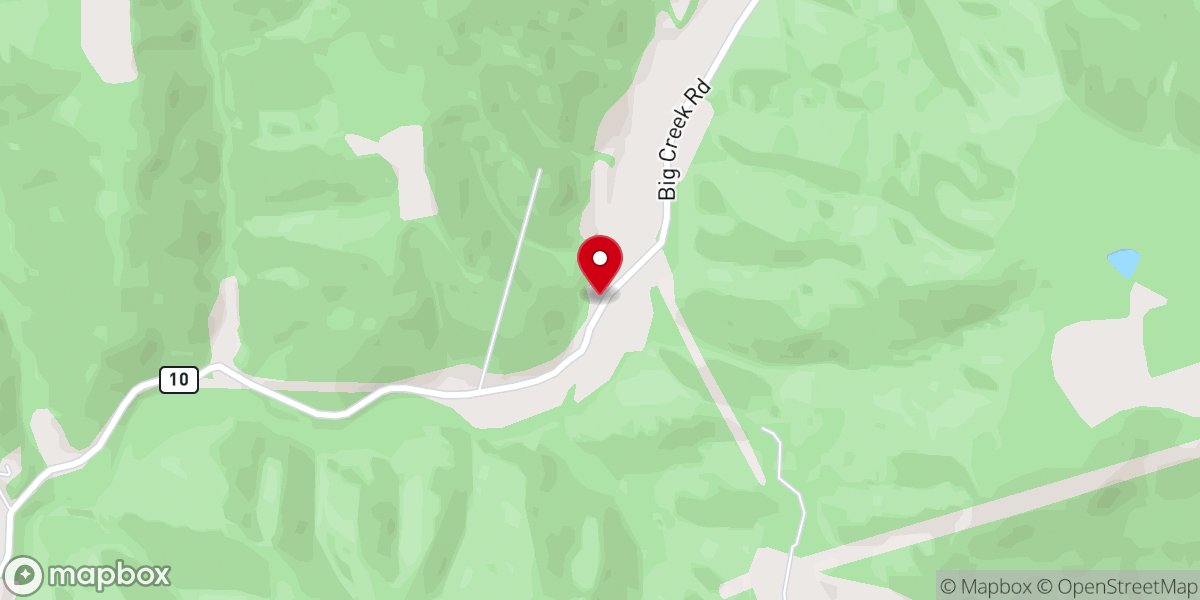 Map showing location of Big Creek Baptist Church