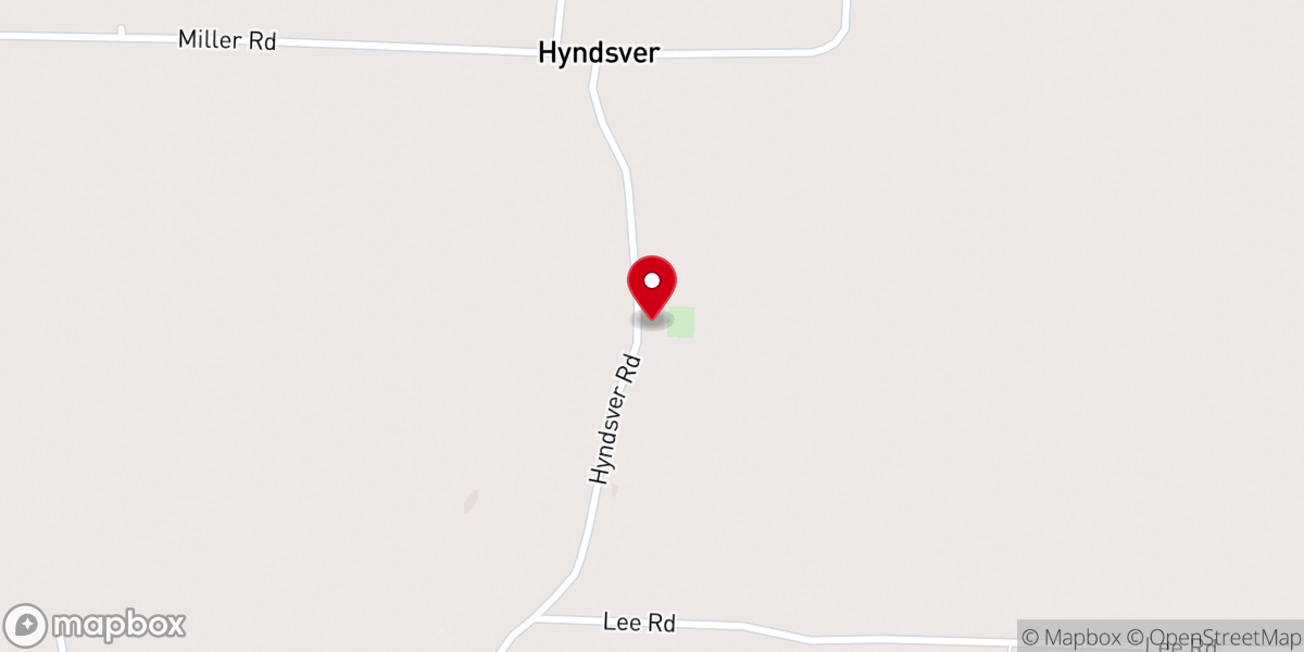 Map showing location of Oak Hill United Methodist Church