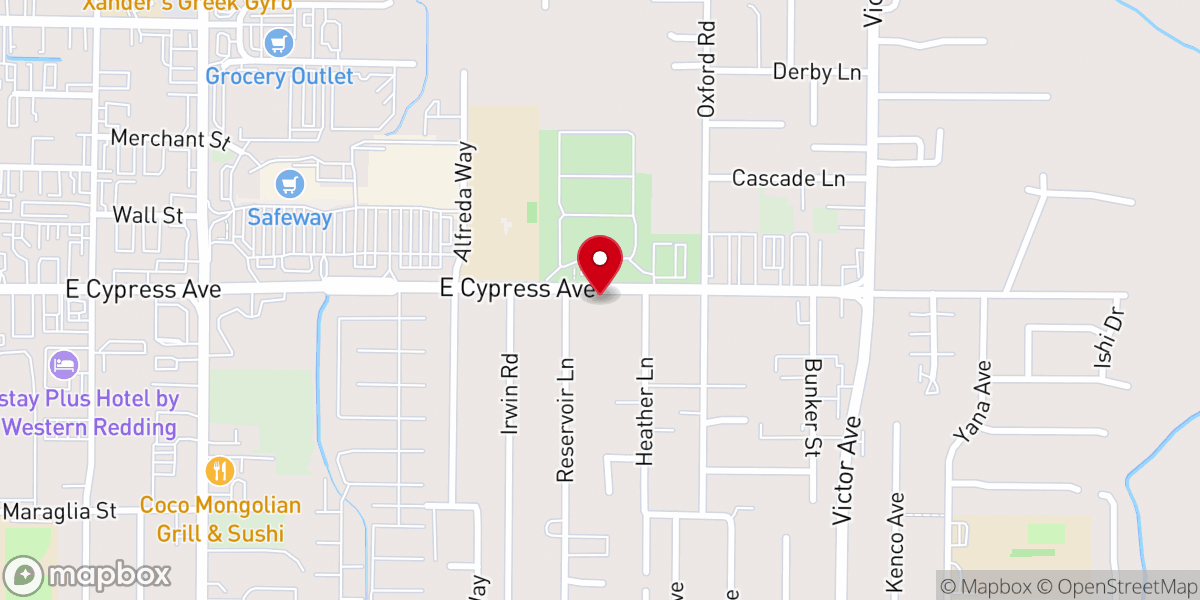 Map showing location of Hope Center