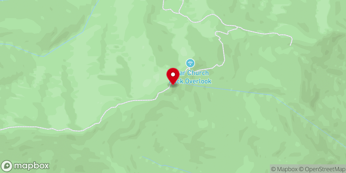 Map showing location of Bear Church Rock