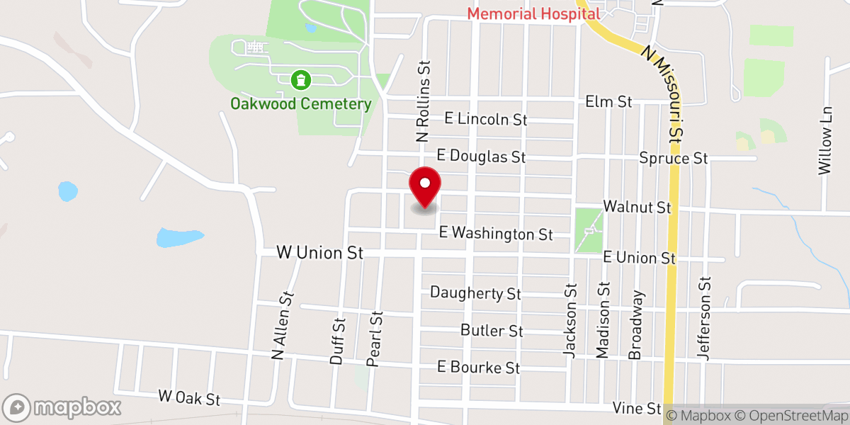 Map showing location of First Christian Church Disciples
