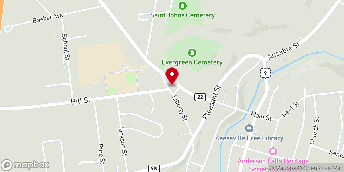 Map showing location of St John's Catholic Church