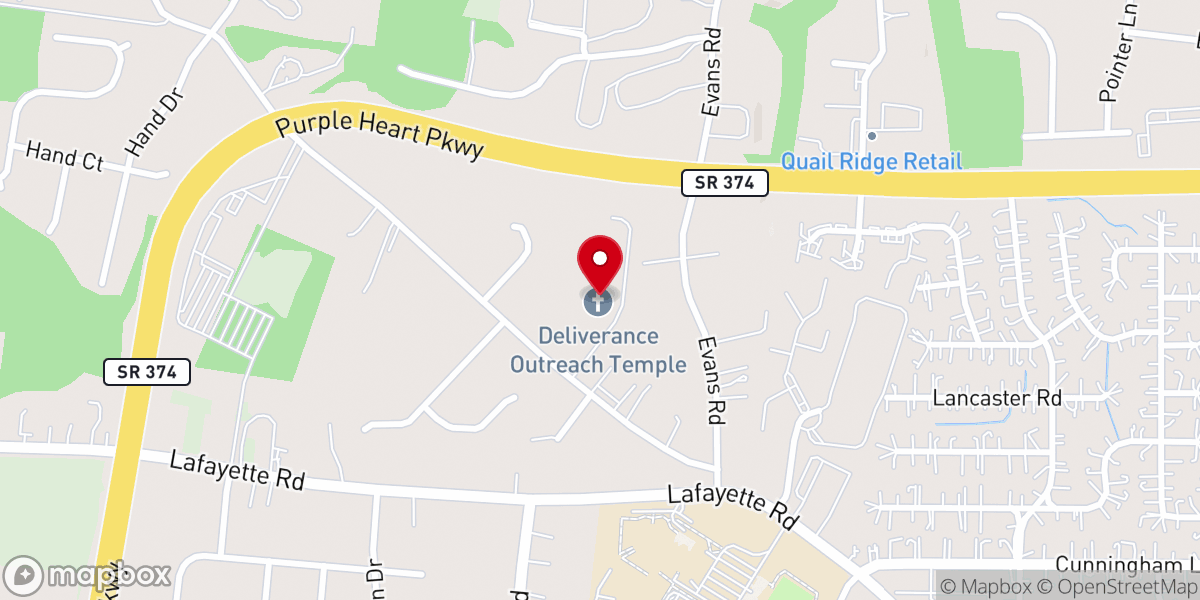 Map showing location of Deliverance Outreach Temple