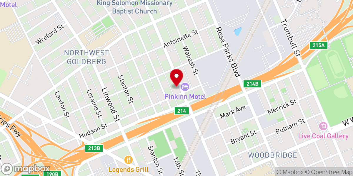 Map showing location of Pilgrim Star Baptist Church