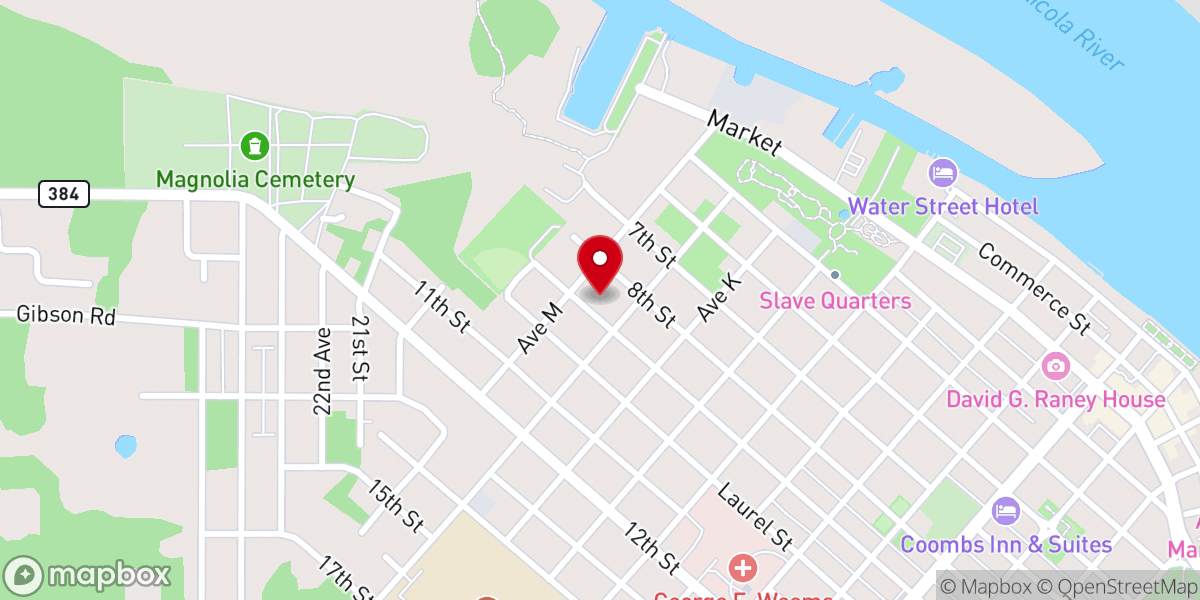 Map showing location of Friendship Missionary Baptist Church