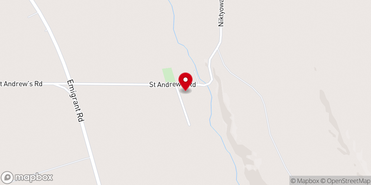Map showing location of St. Andrew's Mission