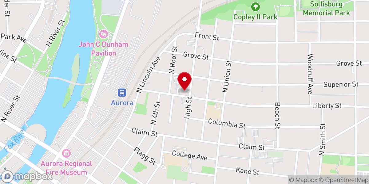 Map showing location of Hispanic Ministry