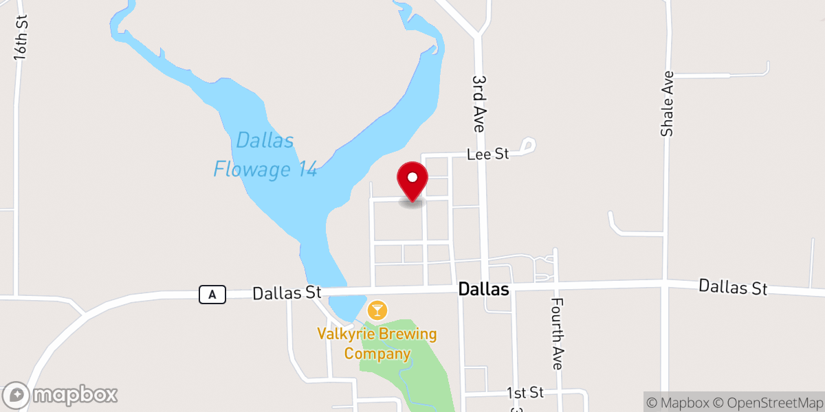 Map showing location of Dallas Assembly of God