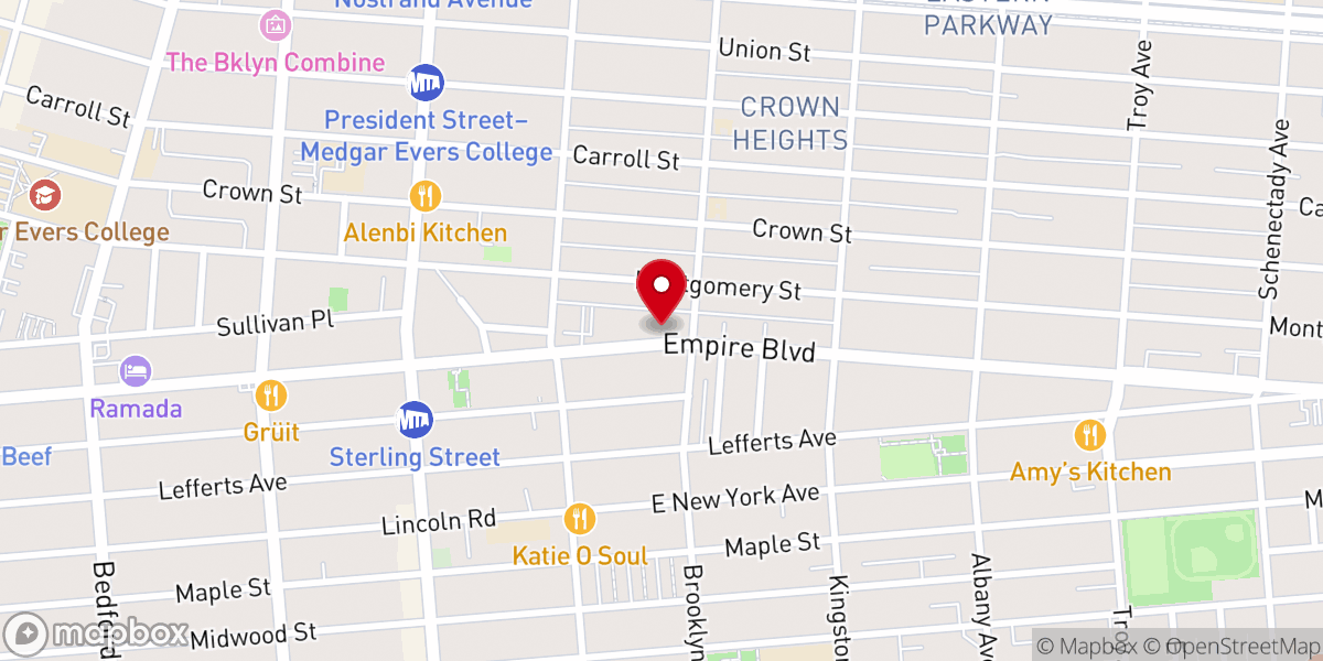 Map showing location of Empire Shtiebel & Mikvah