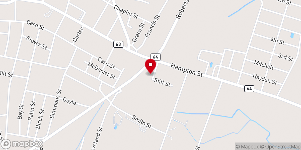 Map showing location of Greater Saint James Holiness Church