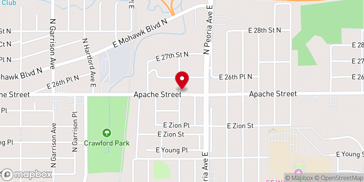 Map showing location of North Side Church-God In Christian