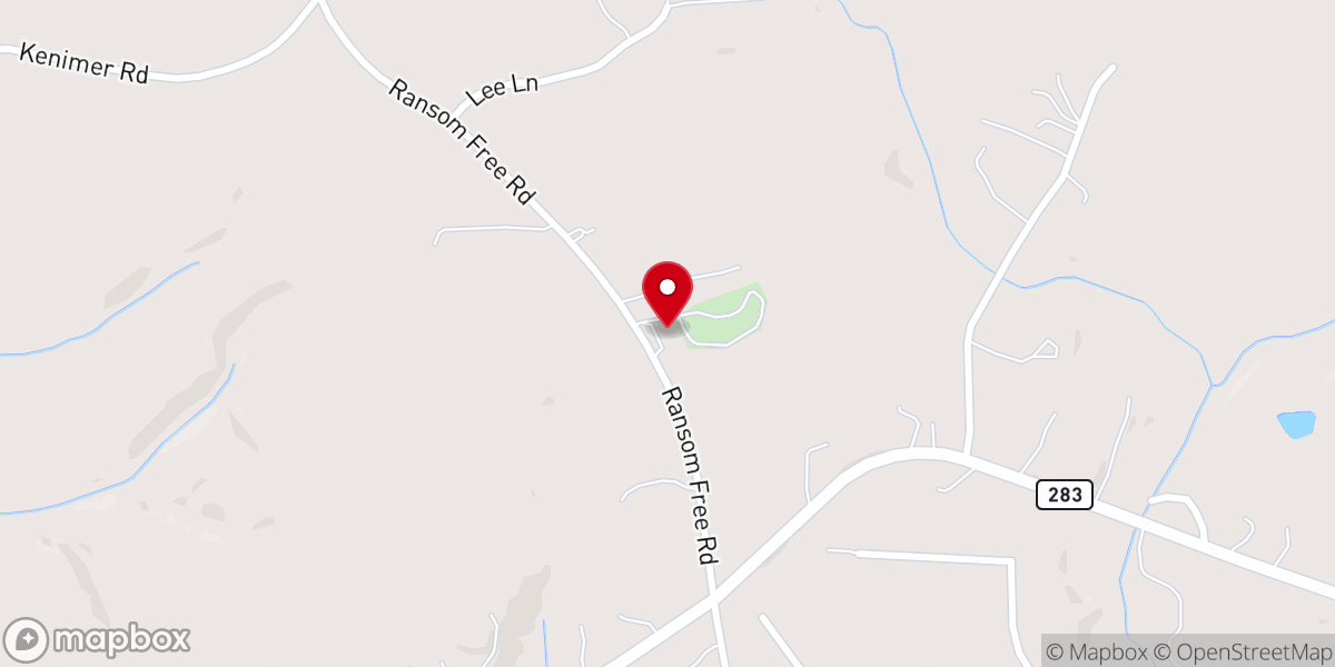 Map showing location of Wauka Mountain Baptist Church