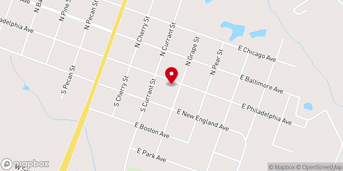 Map showing location of Ives Memorial Baptist Church