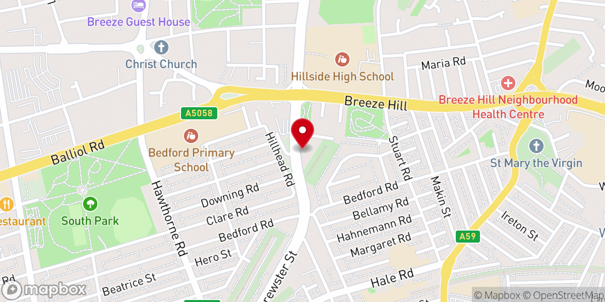 Map showing location of Bethel House of God