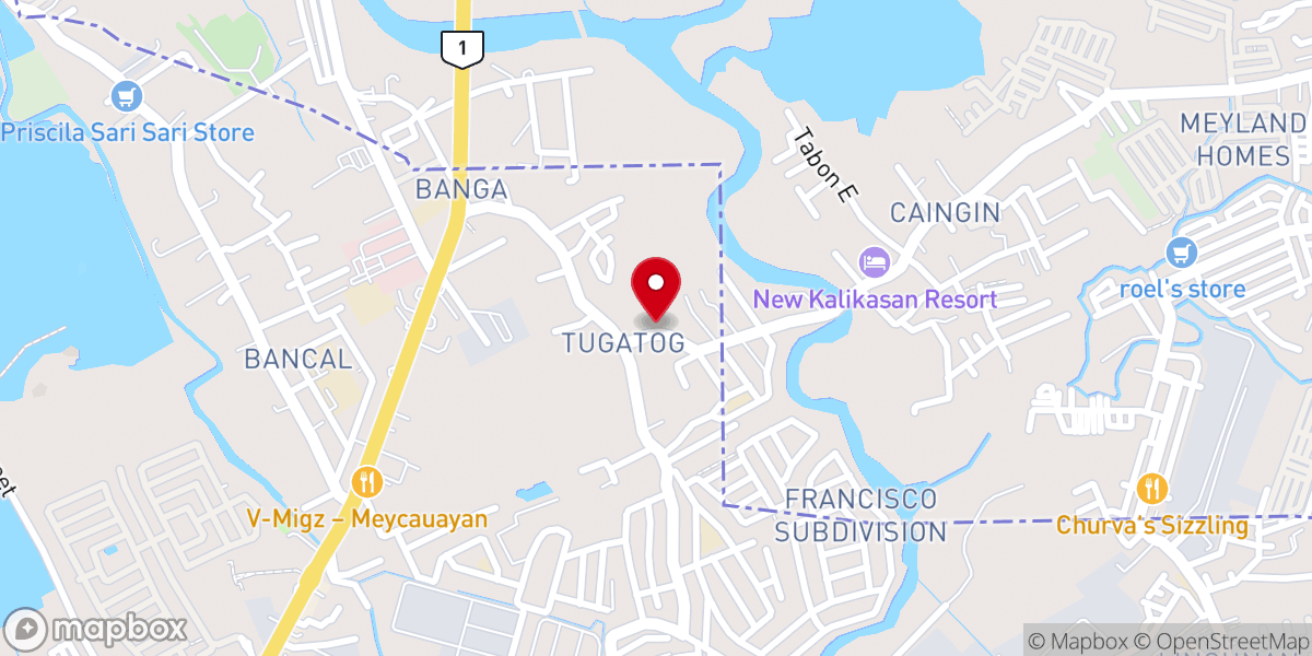 Map showing location of San Bartolome Parish Church - Tugatog, Meycauayan City, Bulacan (Diocese of Malolos)