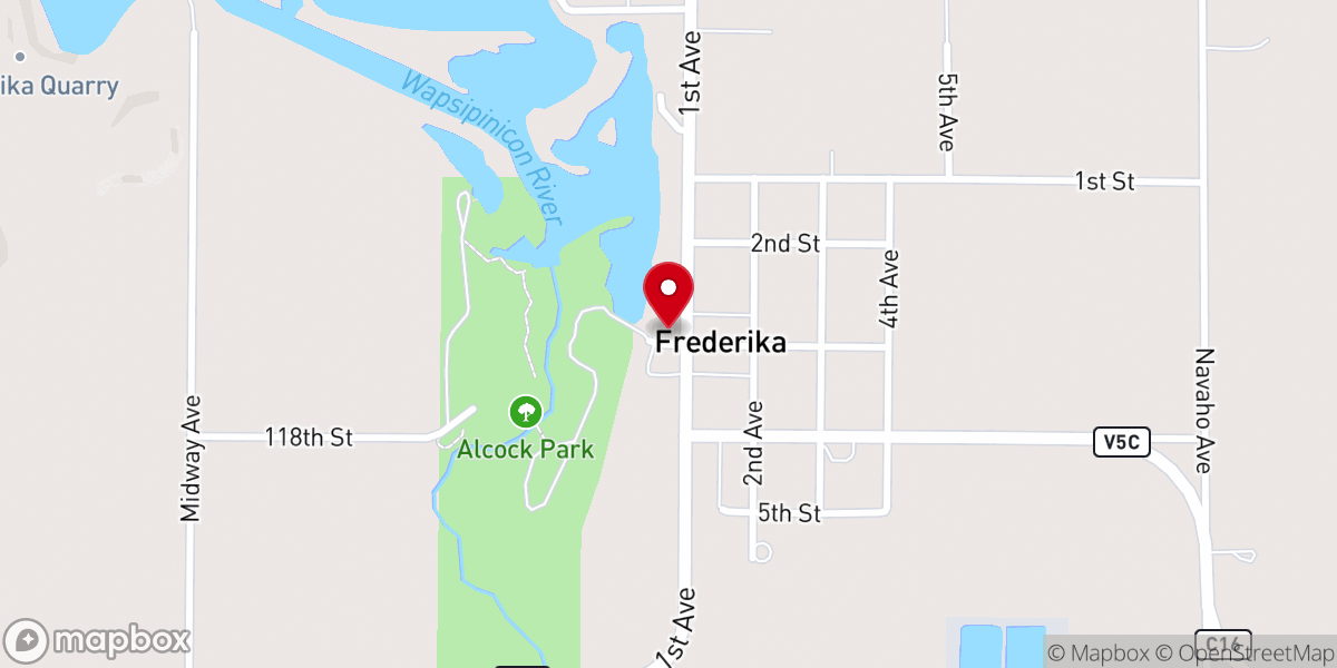 Map showing location of Saint Johns Lutheran Church