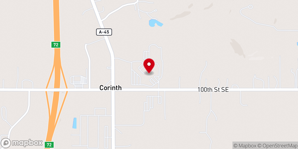 Map showing location of Corinth Reformed Church