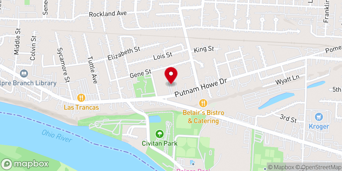 Map showing location of Mullen Memorial Baptist Church