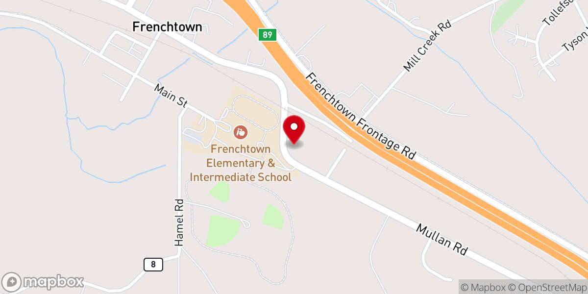 Map showing location of Frenchtown Community Church