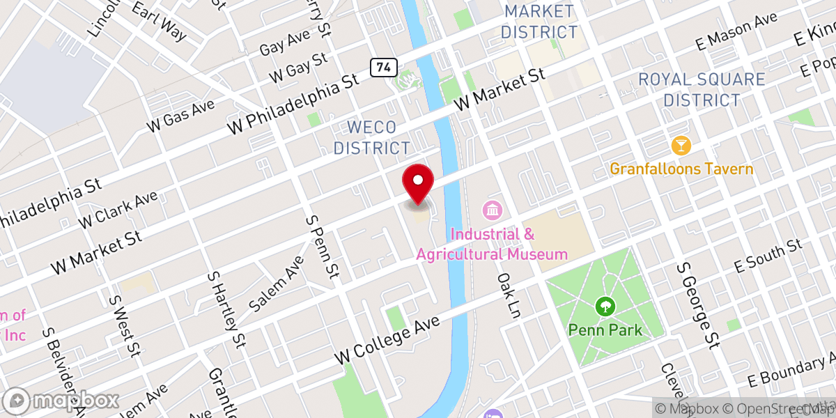 Map showing location of Cornerstone Baptist Church