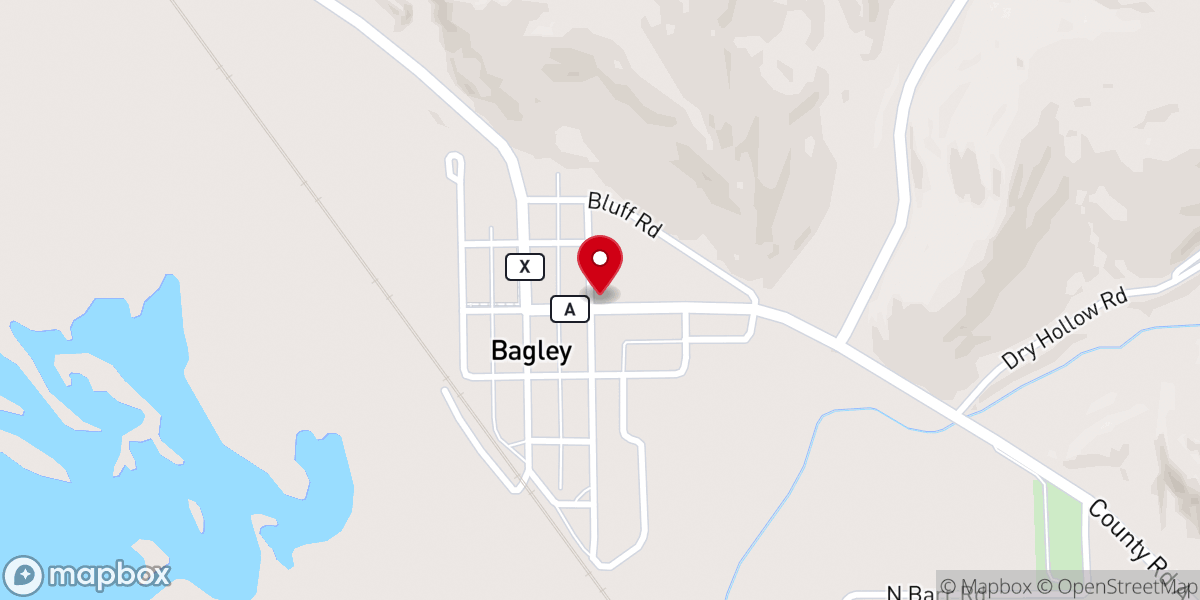 Map showing location of Bagley