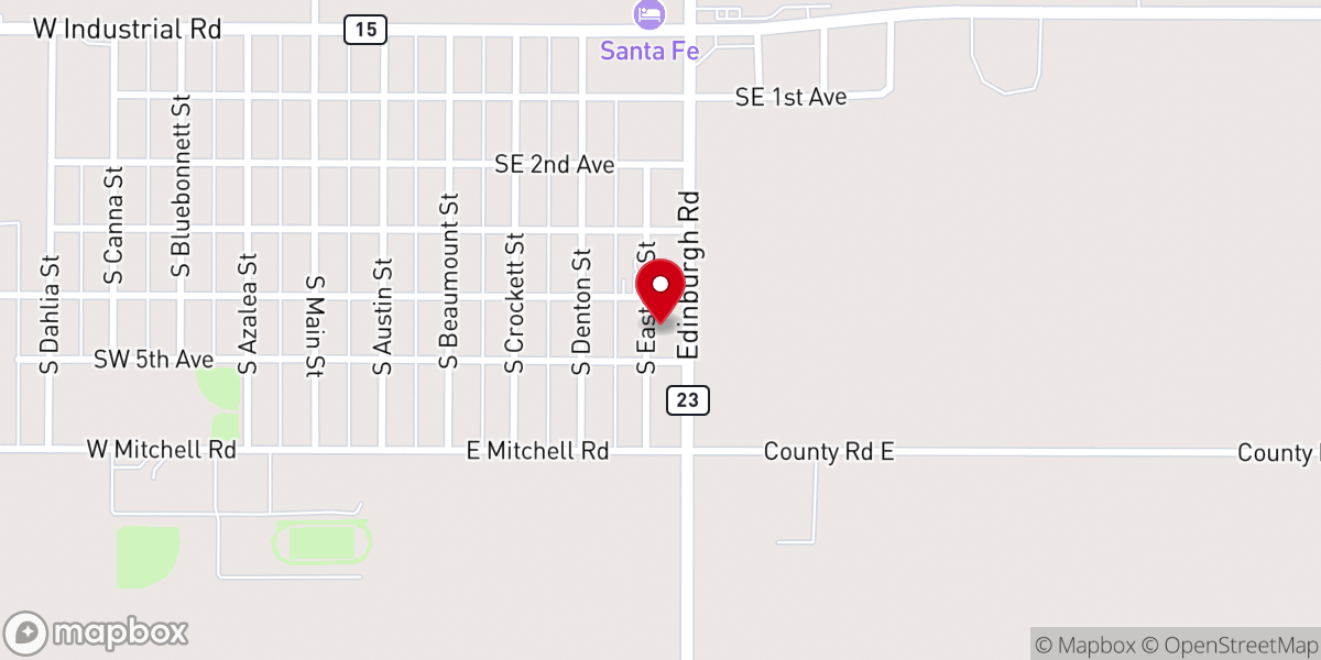 Map showing location of Booker United Methodist Church Prsng
