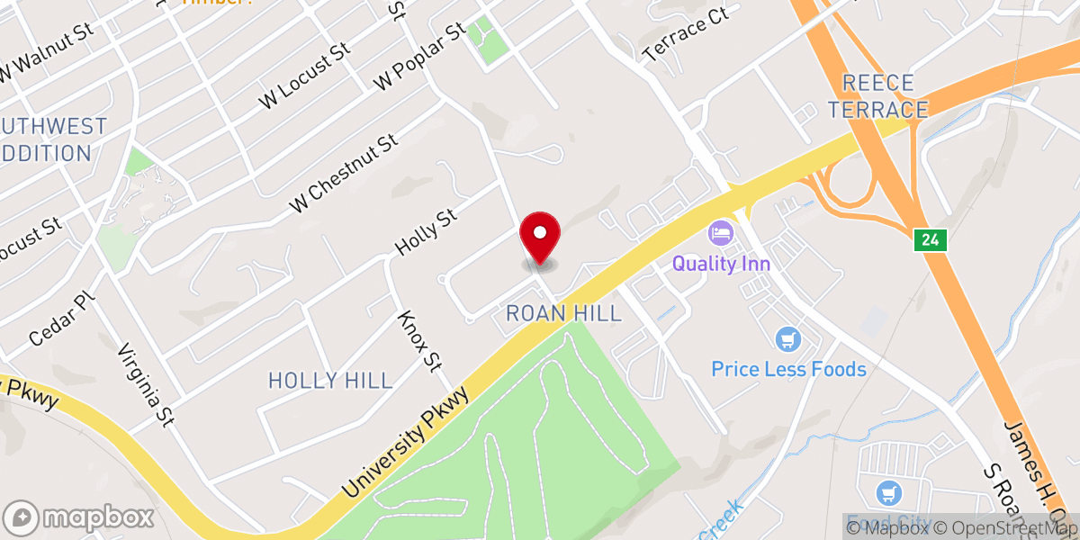 Map showing location of Grandview Christian Church