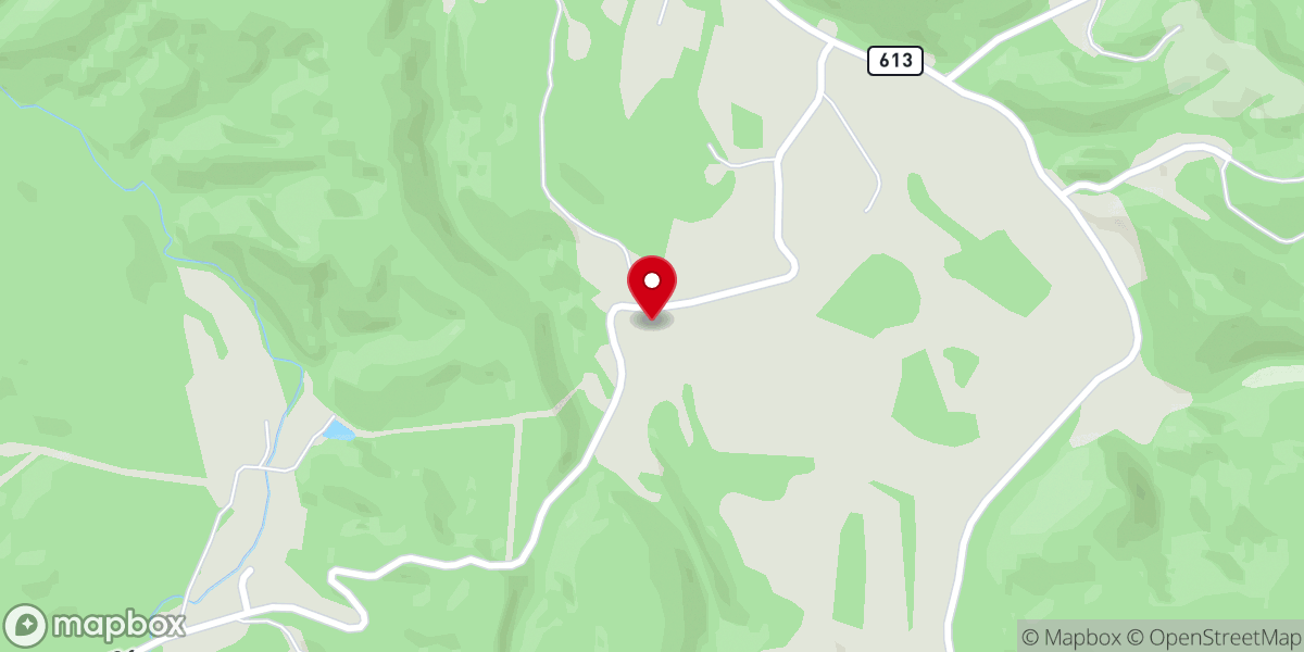 Map showing location of Highland Chapel Church