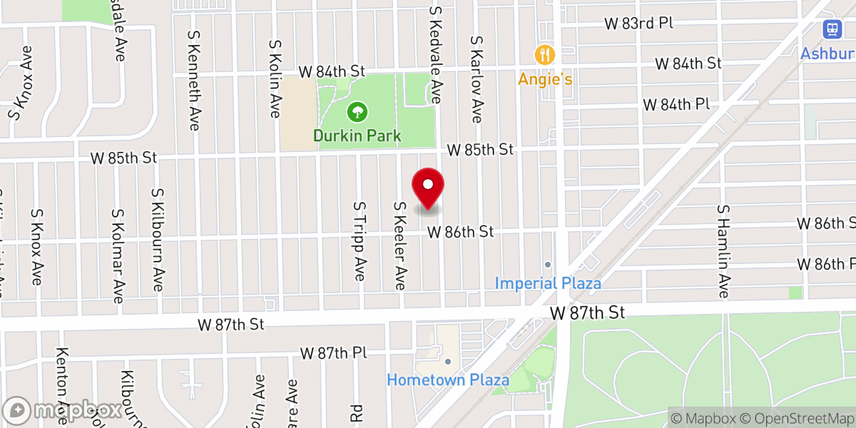 Map showing location of Saint Peter's Evangelical Lutheran Church