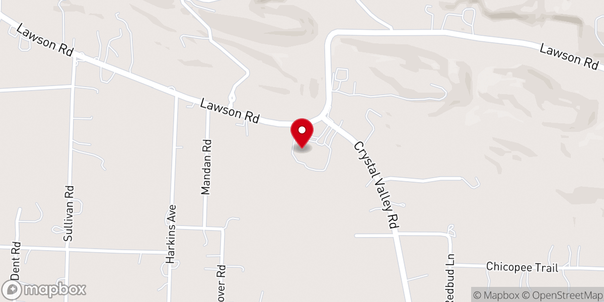 Map showing location of Crystal Hill Baptist Church