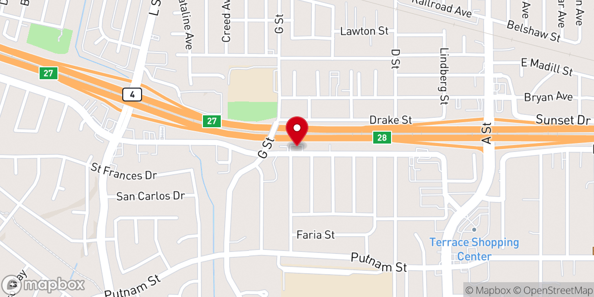 Map showing location of Antioch CA church of Christ