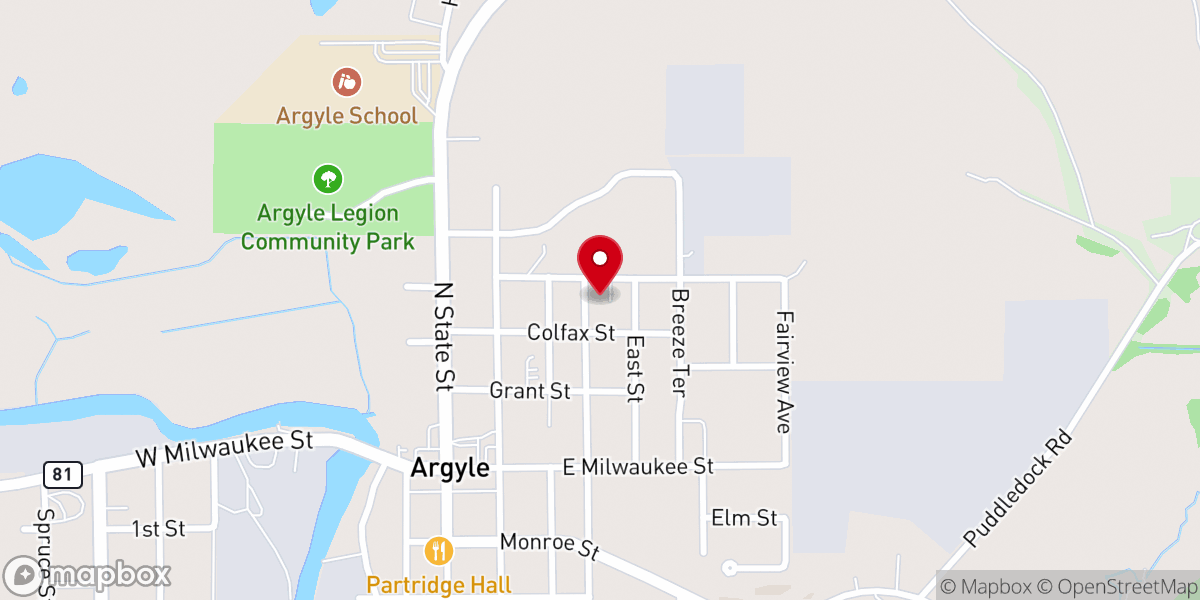 Map showing location of St. Joseph Catholic Church