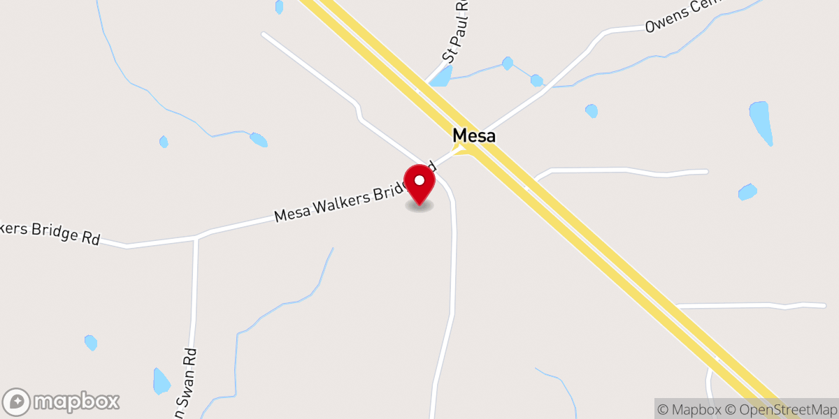 Map showing location of Mesa Church