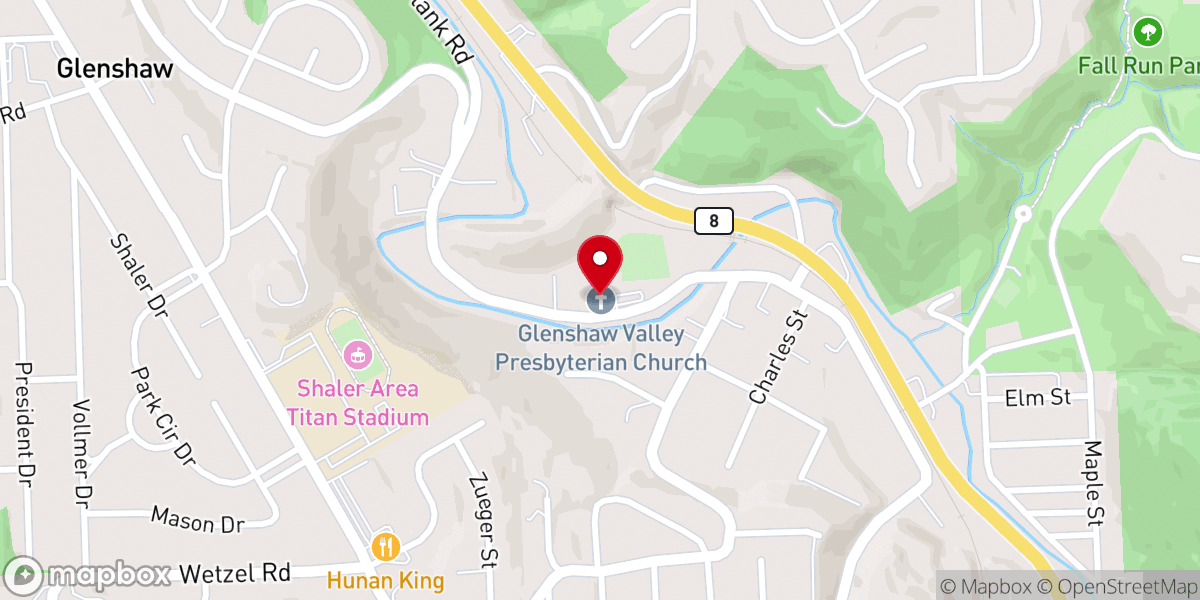 Map showing location of Glenshaw Valley Presbyterian Church