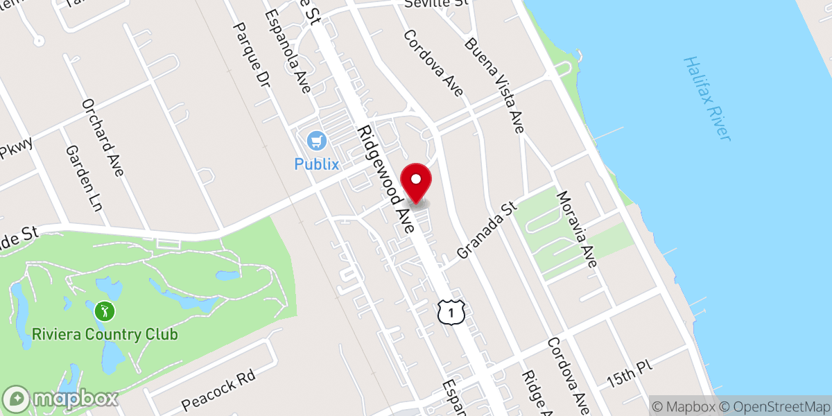 Map showing location of Church of Christ Holly Hill
