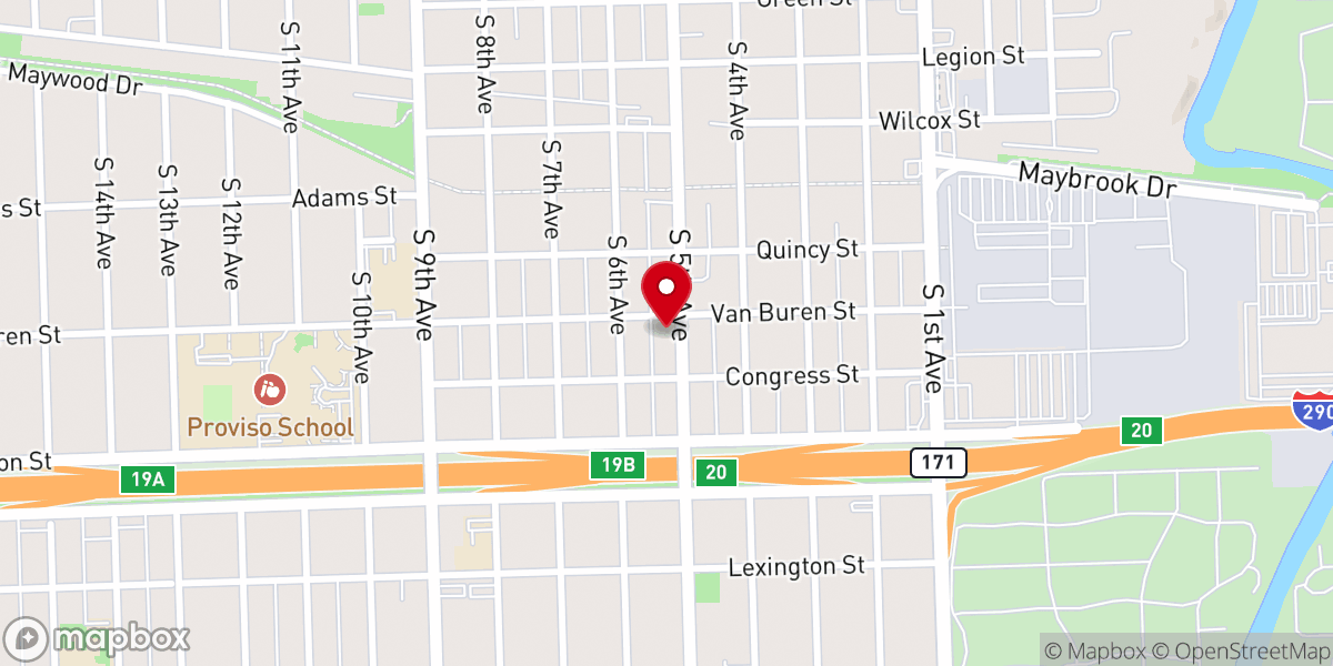 Map showing location of Alpha Baptist Church