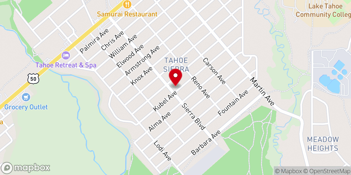 Map showing location of Sierra Community Church