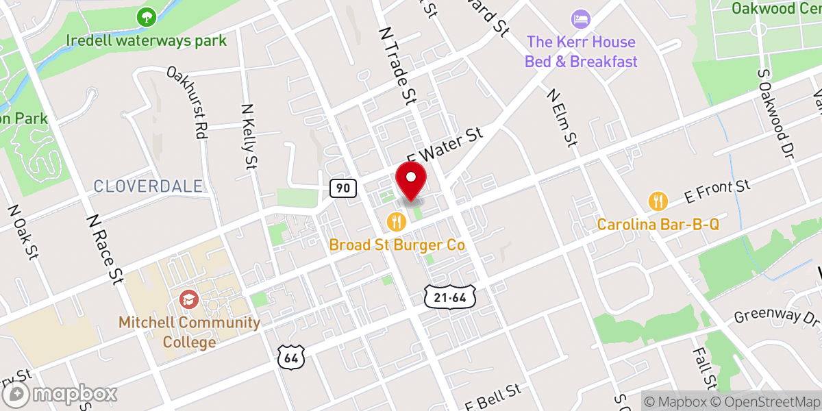 Map showing location of First ARP Church Statesville