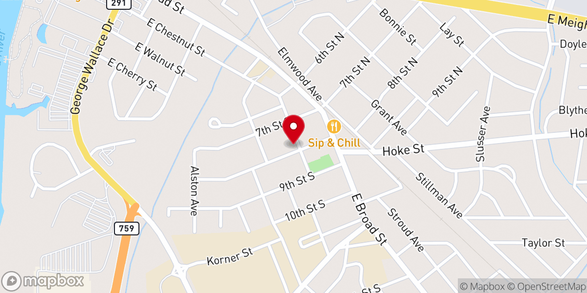 Map showing location of East Gadsden United Methodist