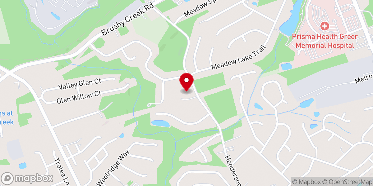 Map showing location of Greer Baptist Camp Meeting