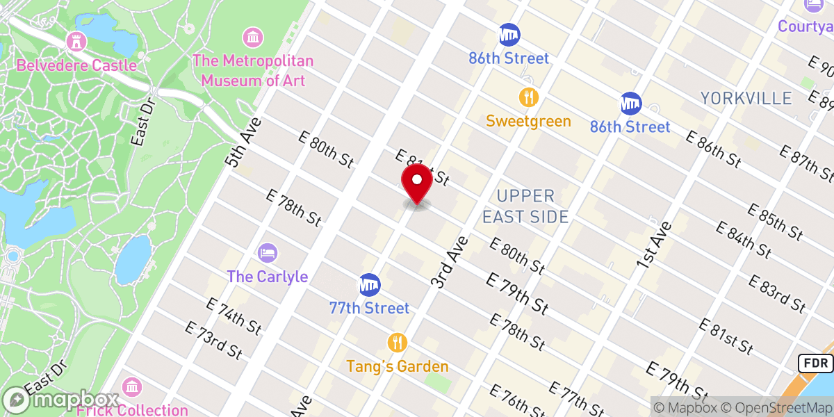 Map showing location of All Souls NYC