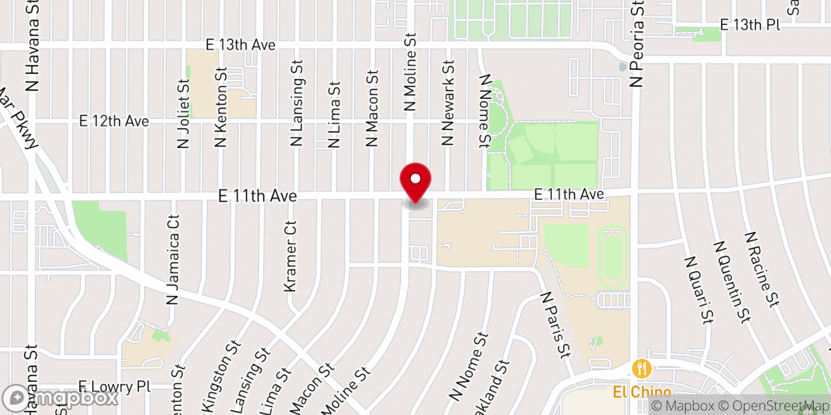 Map showing location of Chinese Evangelical Church of Denver