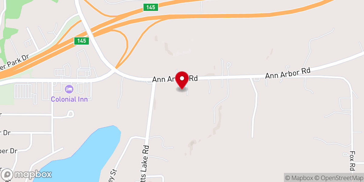 Map showing location of Harmony Baptist Church