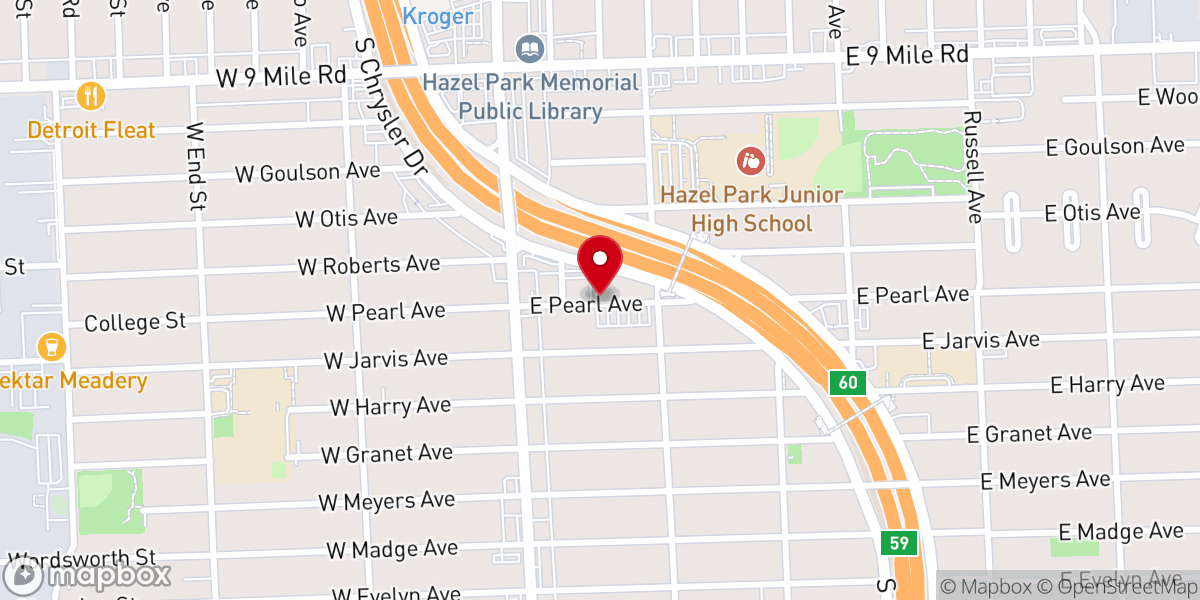 Map showing location of Tabernacle Baptist Church
