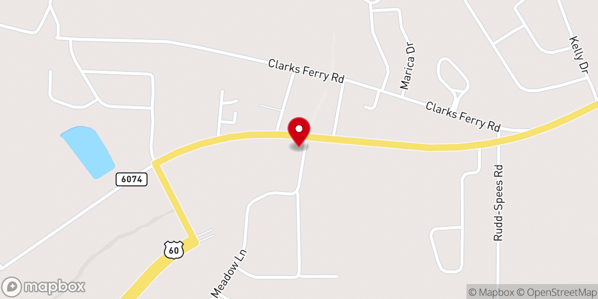 Map showing location of Mt. Calvary Baptist Church