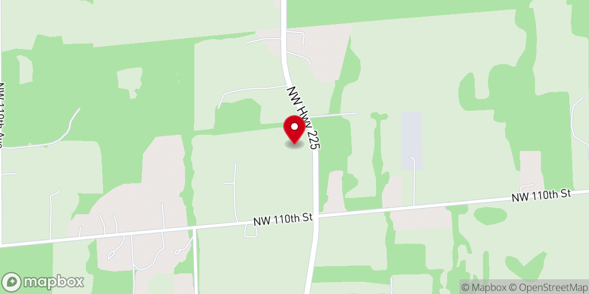 Map showing location of Blue Sink Community Center