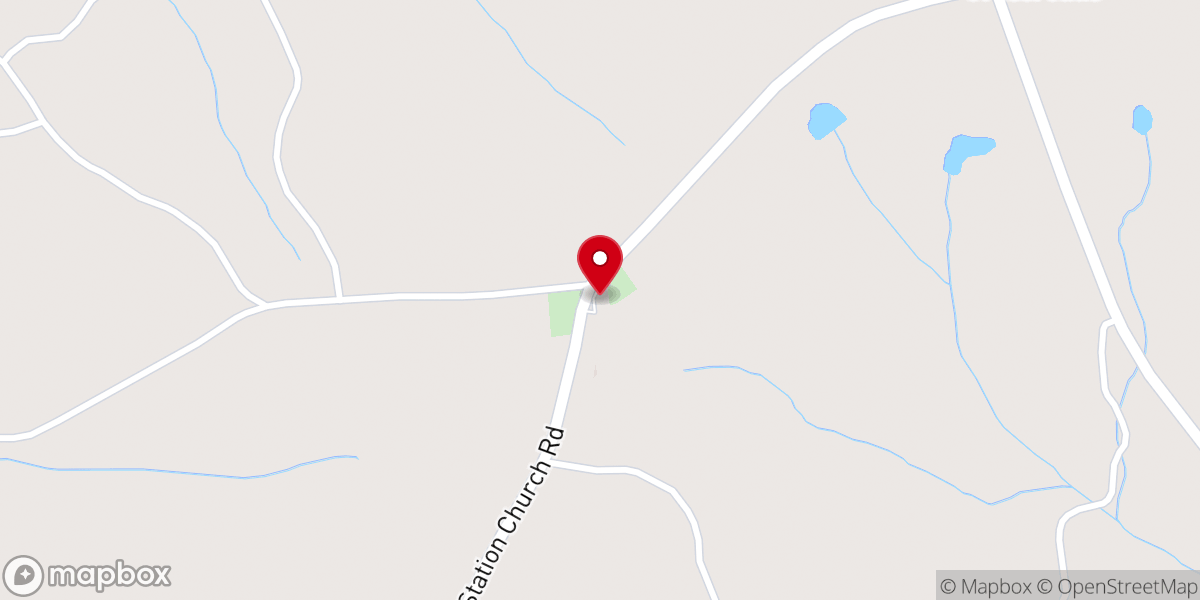 Map showing location of Clark's Station Baptist Church