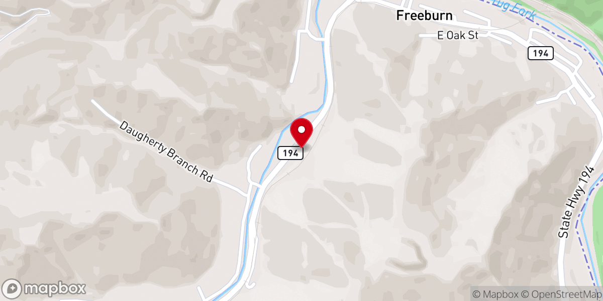 Map showing location of Freeborn Church